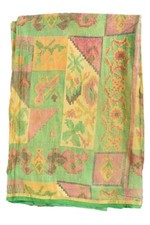 FNC Vintage Sambalpuri Ikat Green Sarees Handwoven Blend Silk Sari Fabric 5 YD