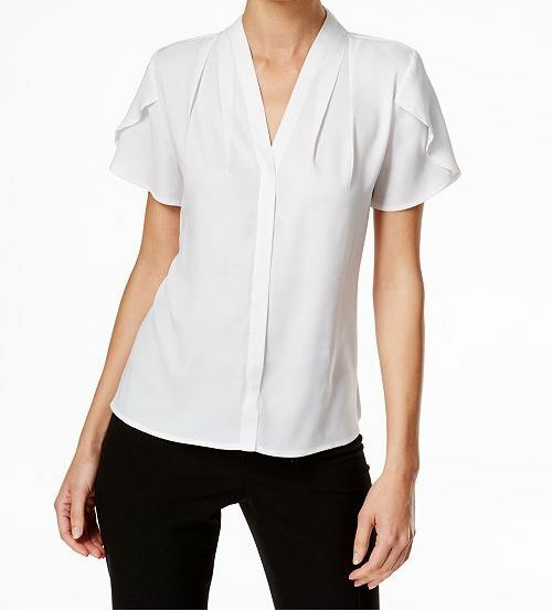 calvin klein ruffle sleeve blouse