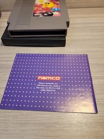 Ms. Pac-Man Gray Cart NAMCO Nintendo NES CIB Complete in Box 