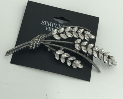 New Simply Vera Vera Wang Silver tone Metal Rhinestones Wheat