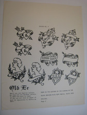 ORIGINAL Vintage Tattoo ' MILTON ZEIS ' FLASH 11"x8.5 " ' ..GOOD LUCK, C. 1940S