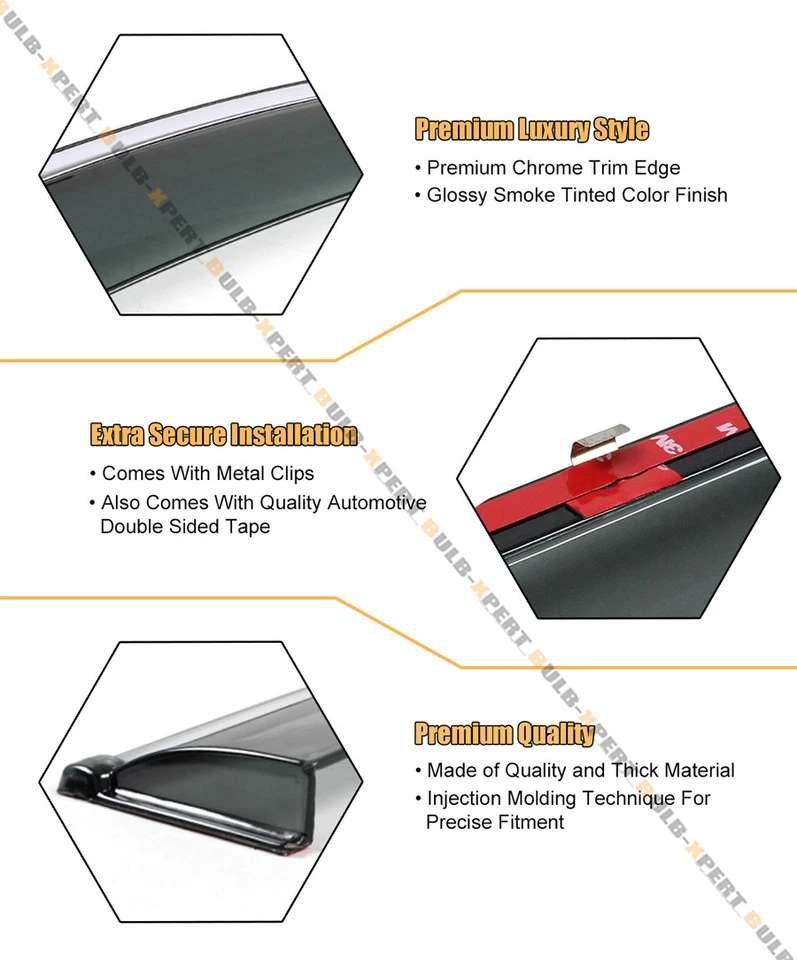 VIP зажим на тип козырька окна с хромированной отделкой для 11-15 INFINITI M35h M37 Q70 M56 - Изображение 3 из 4