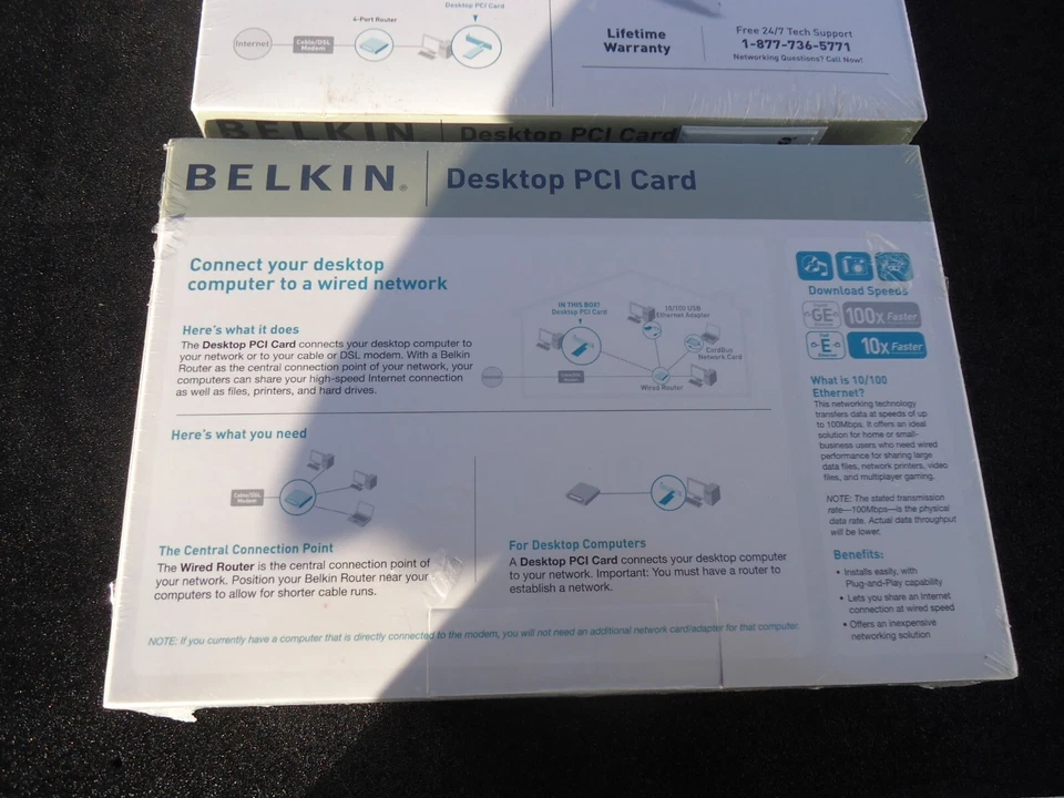 2 New Belkin Desktop PCI Card ver.2000 10/100 Mbps. Made in China. (C2) - Image 3 of 4