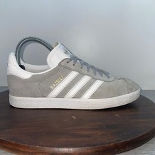 Adidas Gazelle Women's Size 7 CQ0879 Grey White Gold Suede Shoes Sneakers