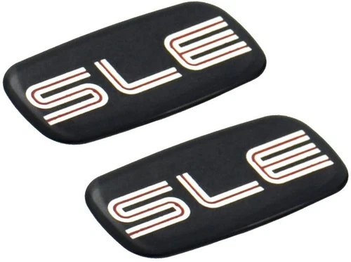 2x SLE Cab Emblem 3D Badge Nameplate Roof Pillar For 95-07 Yukon Silver Red