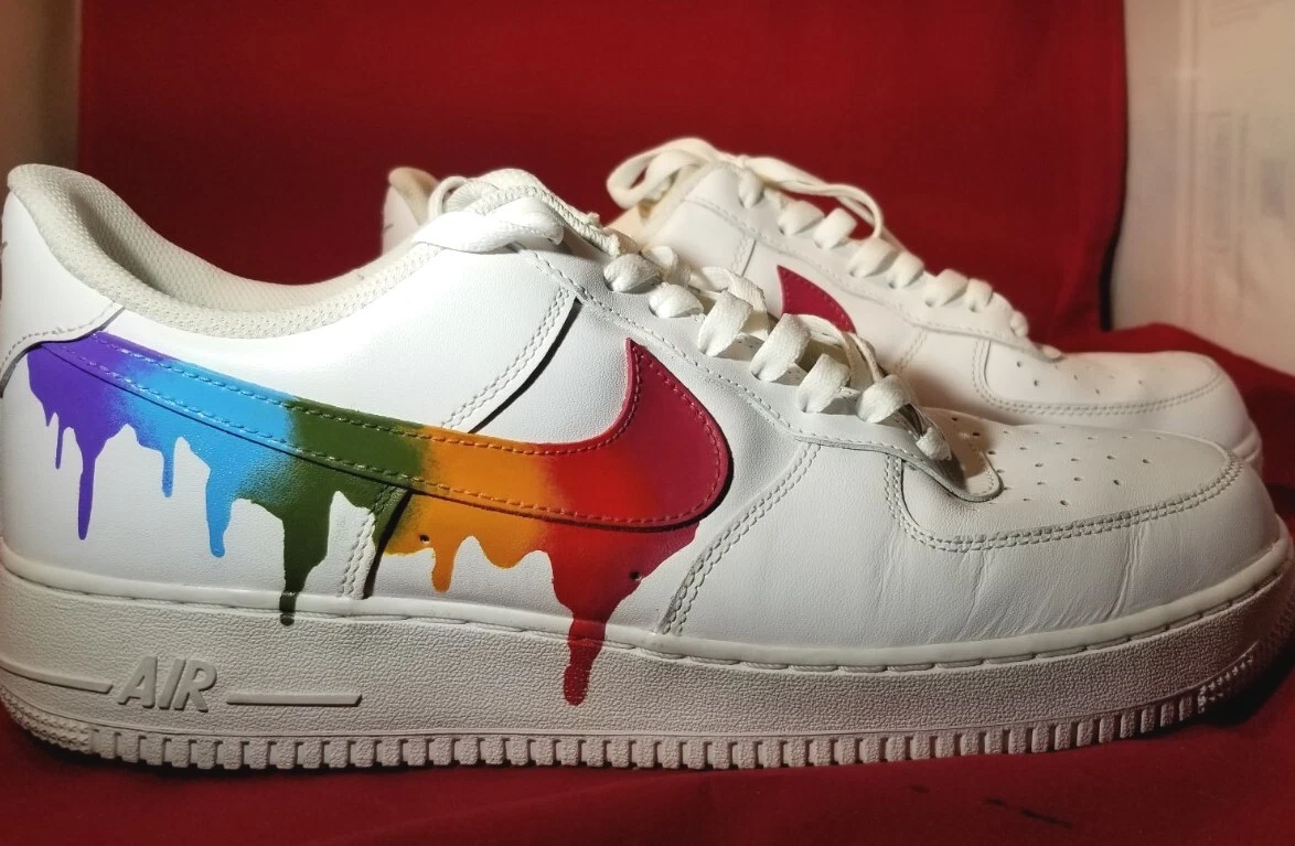 CUSTOM RAINBOW LV DRIP AIR FORCE 1 - Ships Instantly - Derivation Customs -  Custom sneakers Swarovski trainers