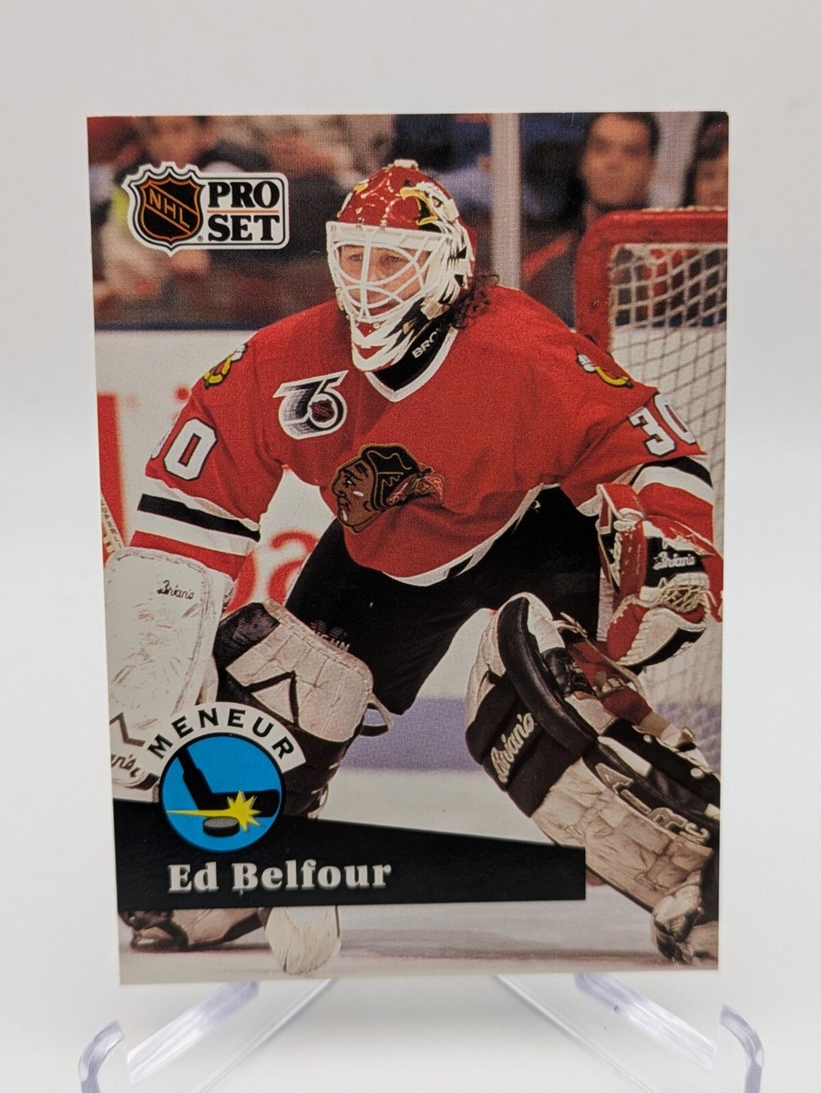 💥ED BELFOUR (LEADER) 1991-92 PRO SET FRENCH HOCKEY CARD