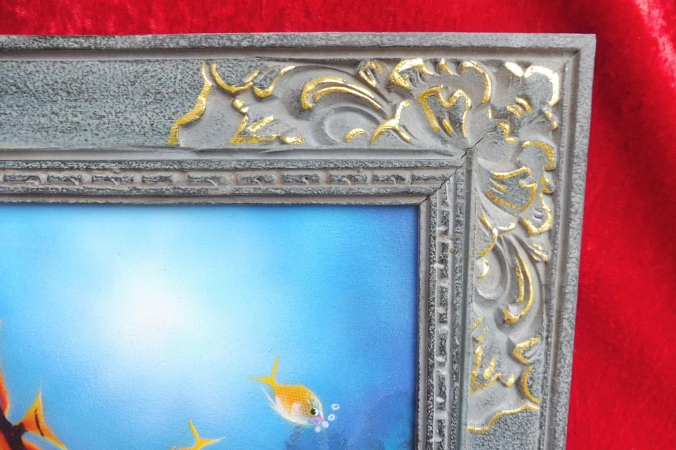 schönes Gemälde : Fische in Riff , Korallenriff , signiert - Bild 4 von 4