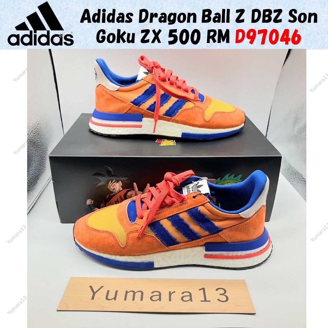 Adidas Dragon Ball Z DBZ Son Goku ZX 500 RM Orange D97046 US 4-14 Brand New