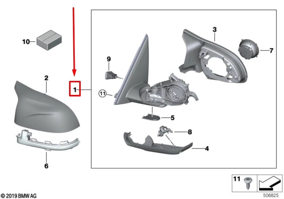 NEW BMW X3 F97 FRONT LEFT MIRROR HEATED W/MEMORY 8078735  