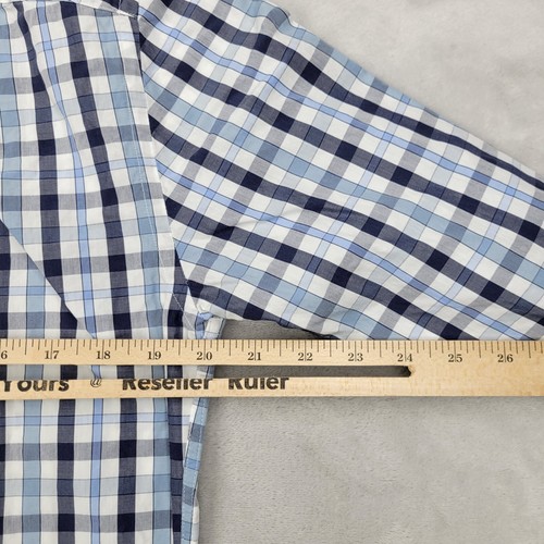 Kent Curwen Shirt Mens Small Blue Plaid Cotton Classic Fit Dress Oxford Adult 38 - Picture 8 of 8