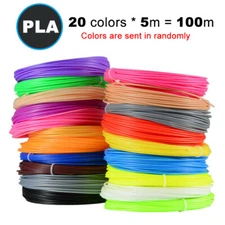 100M 5M/20 Colors PLA Filaments Refill Printing Filaments for 3D Printer Pen