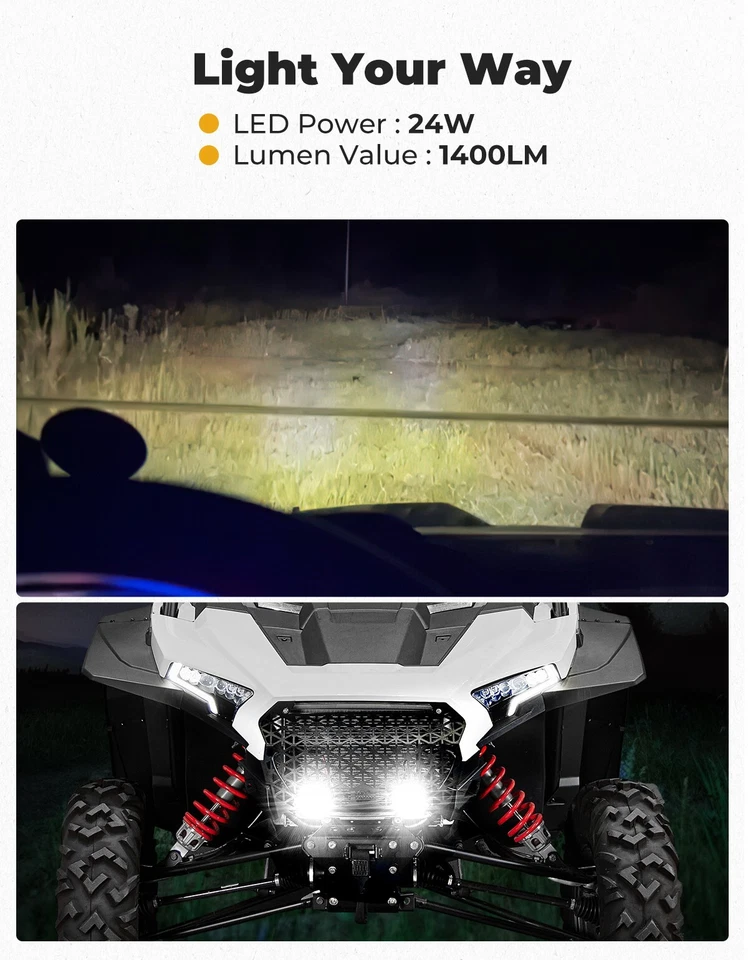 Передняя сетчатая решетка со светодиодной подсветкой алюминиевая для 2024-2025 Polaris RZR XP 1000/4 1000 - Изображение 4 из 4