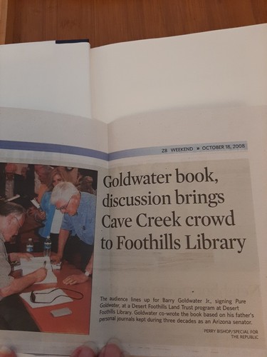 Pure Goldwater by John Dean & Barry M Goldwater Jr 2008 1ST ED HB DJ SIGNED!! - Bild 2 von 5
