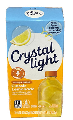 Crystal Light Classic Lemonade with Caffeine Drink Mix 1.5 oz