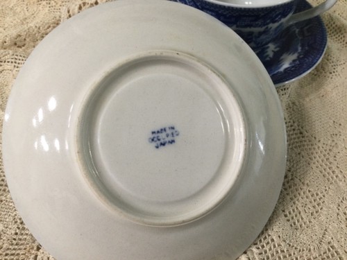 Vtg Blue Willow Occupied Japan Coffee Cup & Saucer ~ 7 piece Lot ~ Tea Cups - Picture 3 of 5