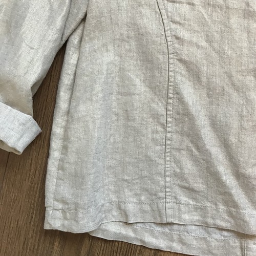 Blusa Mujer Chicos 1 Top Beige Dorada con Botones Lino 3/4 Rollos Manga con Pestaña - Imagen 7 de 11