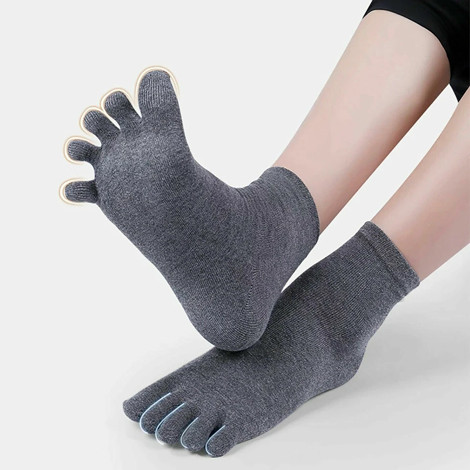 8Pairs Men Soft Sport Running Five Finger Toe Socks Elastic Short Solid Socks AU - image 4 of 4