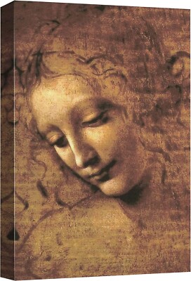 16''x24'' Leonardo Da Vinci Wall Art Canvas Print - The Head of a Woman