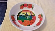 Set of 3, 8" Melamine Dinner Bowl, Paradise Design, Parrot, Sailboat, Orchids