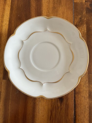 Haviland France Marlborough LIMOGES 6" Saucer Scalloped Gold Trim for Coffee Cup - Picture 2 of 15