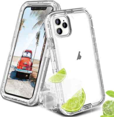 For iPhone 14 13 12 11 Pro 6 7 8 Max XR Shockproof Clear Hard Case +Glass Screen