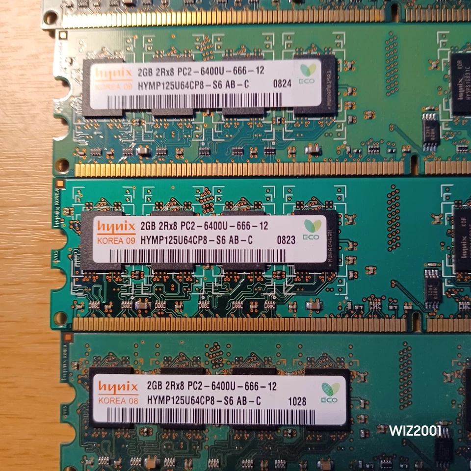 Lot 6x 2GB DDR2 PC2-6400U Desktop RAM Memory HYNIX KINGSTON ELPIDA NON-ECC 12GB - Image 3 of 4
