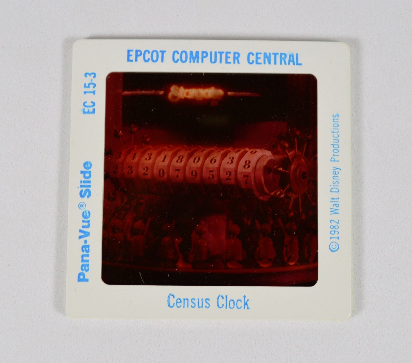 Vintage 1982 Walt DISNEY Epcot Computer Central CENSUS CLOCK Slide 2
