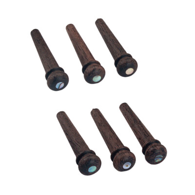 6 Stück Rosewood Guitar Bridge String Pin Pegs Mit Grünem Pearl Shell Inlay