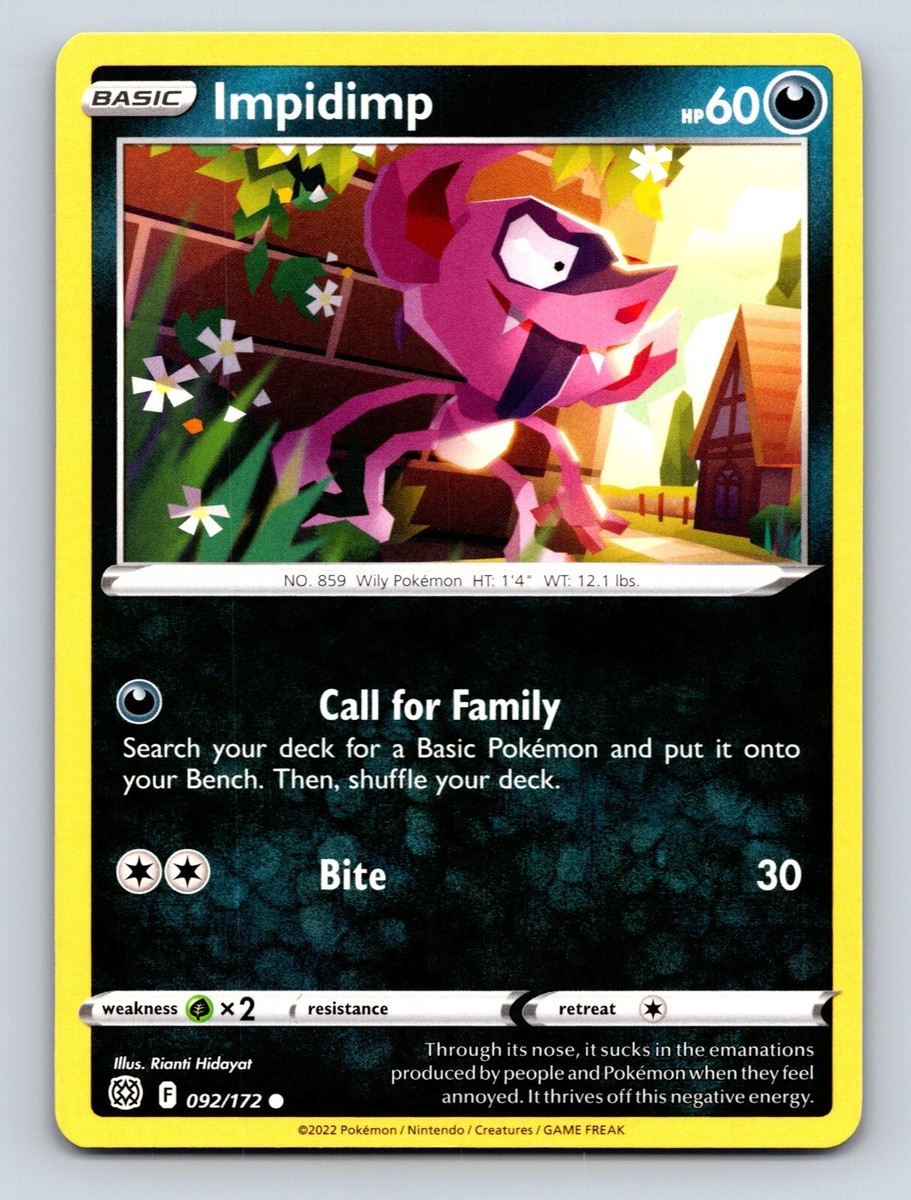 Impidimp HP 60 Call For Family Ability Bite Attack Dark Pokémon