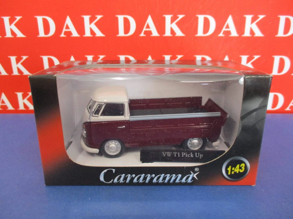 Die cast 1/43 Modellino Furgone Volkswagen T1 Pick UP Bianco Amaranto Cararama - Immagine 4 di 4