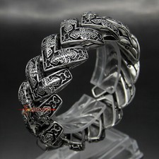 Men's Heavy Retro Stainless Steel Cross Arrow Chain Link Bracelet 27mm 8-9.6" L 