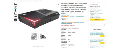 MSI MPG Trident 3 10SI-002US Gaming PC