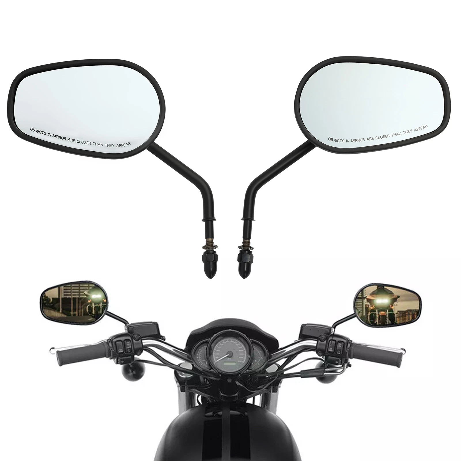 8mm Matte Black Rear View Mirrors Fits For Harley Street 500 XG500 XG750 2016