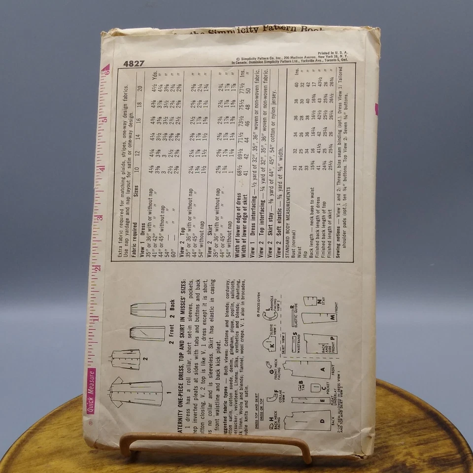 Vintage Sewing PATTERN Simplicity 4827, Women Maternity Dress Top and Skirt - Image 2 of 3