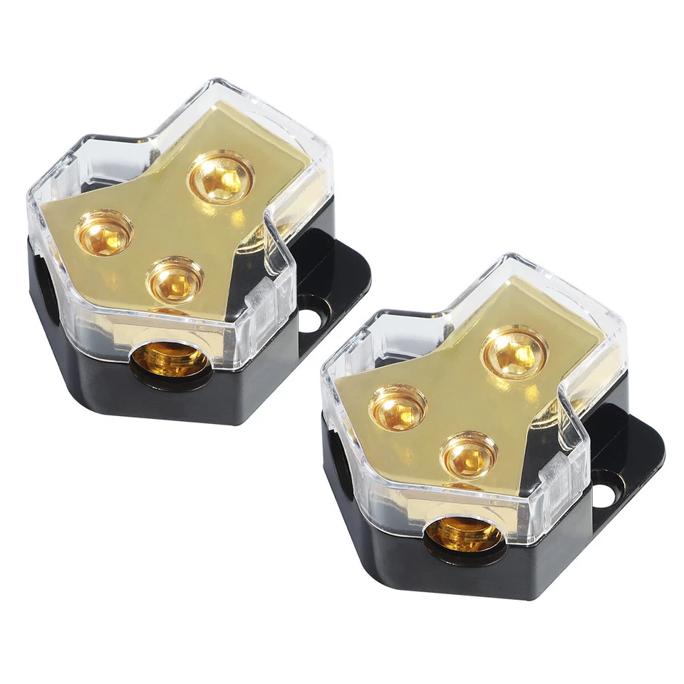 2x 2way Power Ground Amp Distribution Block 0/2/4 Gauge Input 4/6/8 Gauge Output - Image 4 of 4