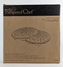Pampered Chef Microwave Chip Maker 1241 - Set of 2 – Gray Silicone - NEW