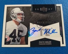 2007 Upper Deck Zach Miller Rookie Inkcredible *Raiders* #INK-ZM!!