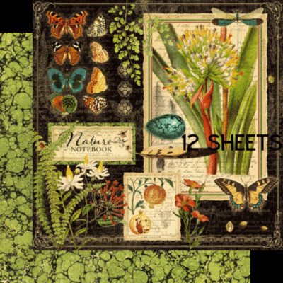 GRAPHIC 455 ''NATURE NOTEBOOK'' 12)PAPERS & EMBELLISHMENTS RETIRED SCRAPJACK'S PL