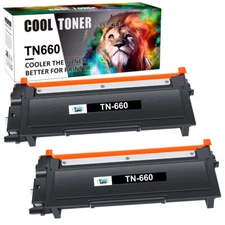 2 High Yield TN660 Black Toner Cartridge For Brother HL-L2300D HL-L2320D Printer