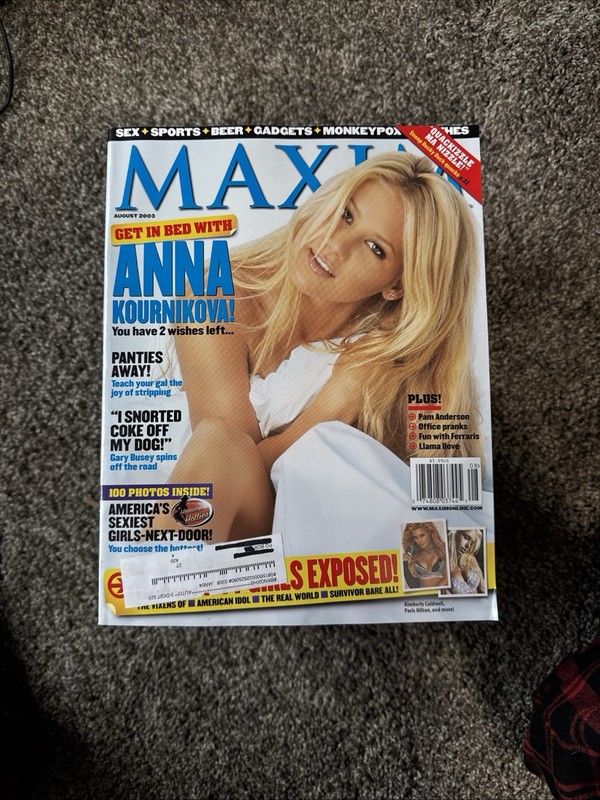 Maxim Aug 2003 – Anna Kournikova Cover – Rare Back Issue
