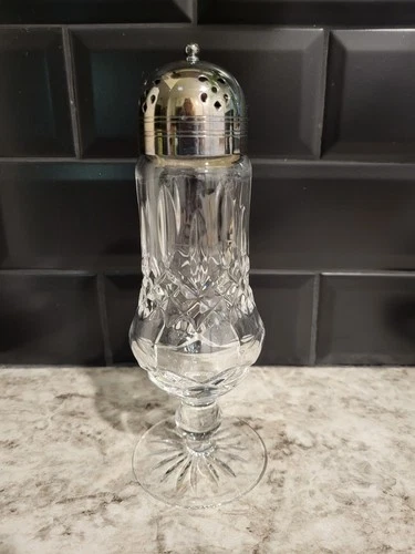 Vintage Original Waterford Lismore Sugar Shaker Muffineer Crystal w/ LidExc Cond