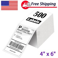 500 4" x 6" Fanfold Direct Thermal Shipping Labels Perforated for Zebra  Rollo