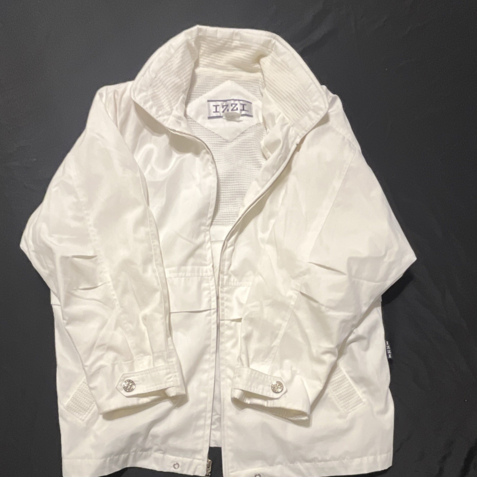 IZZI Women's White Basic Jacket Collared Full Zip… - image 8