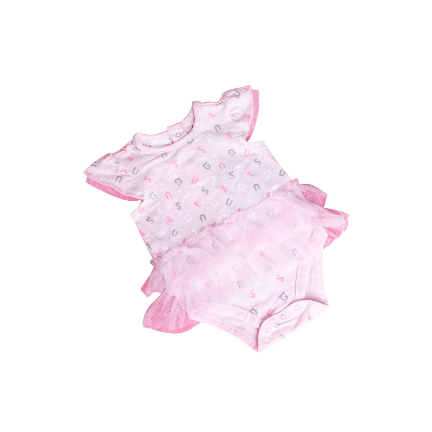 Guess Body de bebé para niña rosa con logotipo 68