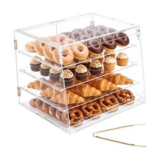 VEVOR Bakery Display Case Acrylic Countertop Pastry Case 4-Tier Rear/Front Door
