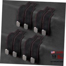 4 Pack Black Leather Car Headrest Hooks Purse Bag Storage Holders for Black 4