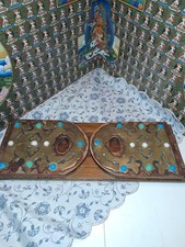 antyczna drewniana mosiężna noga podpórka na książki uchwyt składany wysuwany