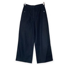 Max Mara linen blend wide-leg pants, size 36, navy Women USED