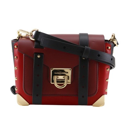 Michael Kors Manhattan Small Shoulder Bag Leather Red Women's #NB521
